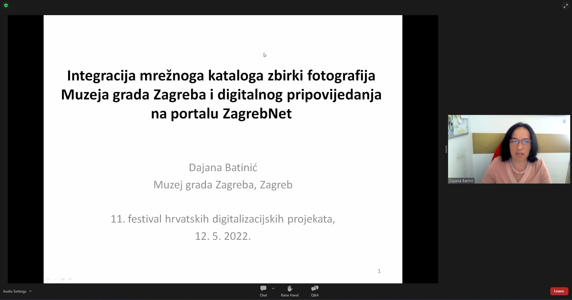 Dajana Batinić (Muzej grada Zagreba): Integracija mrežnog kataloga zbirki fotografija Muzeja grada Zagreba i digitalnog pripovijedanja na portalu ZagrebNet