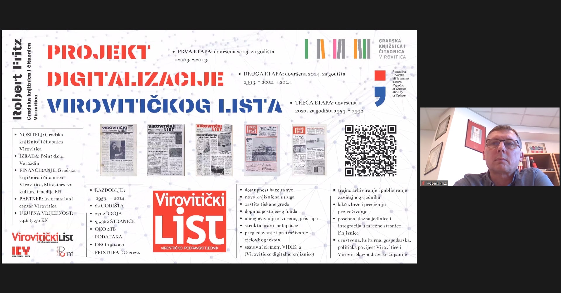 Robert Fritz (Gradska knjižnica i čitaonica Virovitica): Projekt digitalizacije Virovitičkog lista